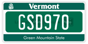 GSD970  license plate in VT