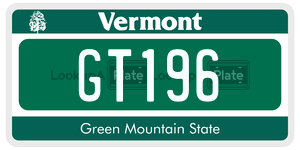GT196  license plate in VT