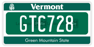 GTC728  license plate in VT