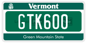 GTK600 license plate in Vermont
