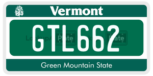 GTL662  license plate in VT