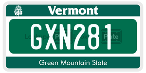 GXN281  license plate in VT