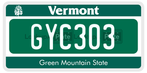 GYC303  license plate in VT