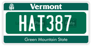 HAT387 license plate in Vermont