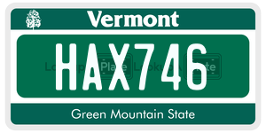 HAX746  license plate in VT