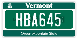 HBA645 license plate in Vermont