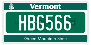 HBG566  license plate in VT