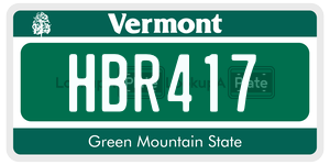 HBR417 license plate in Vermont