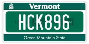 HCK896  license plate in VT