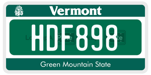 HDF898  license plate in VT