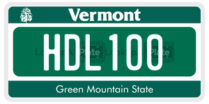 HDL100 license plate in Vermont