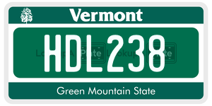 HDL238  license plate in VT