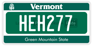 HEH277  license plate in VT
