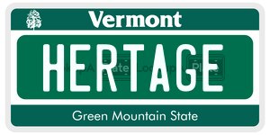 HERTAGE  license plate in VT