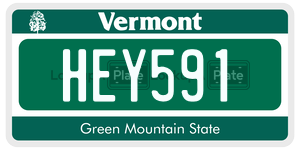 HEY591  license plate in VT