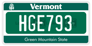 HGE793  license plate in VT