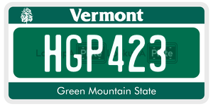 HGP423  license plate in VT