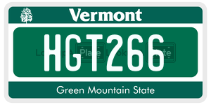HGT266  license plate in VT