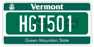 HGT501 license plate in Vermont
