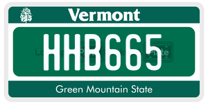 HHB665  license plate in VT