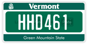 HHD461  license plate in VT