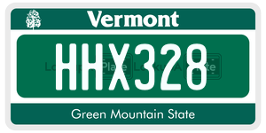 HHX328  license plate in VT
