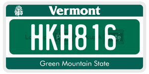 HKH816 license plate in Vermont