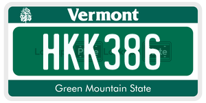 HKK386  license plate in VT