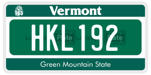 HKL192  license plate in VT