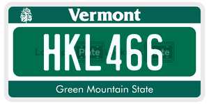HKL466  license plate in VT