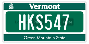 HKS547 license plate in Vermont