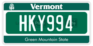 HKY994  license plate in VT