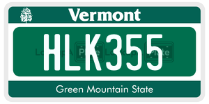 HLK355 license plate in Vermont