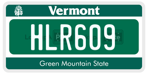 HLR609  license plate in VT