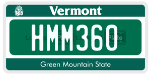 HMM360  license plate in VT