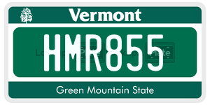 HMR855  license plate in VT