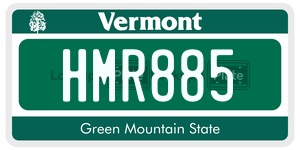 HMR885  license plate in VT