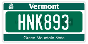 HNK893 license plate in Vermont