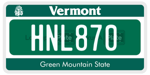 HNL870  license plate in VT
