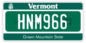 HNM966  license plate in VT
