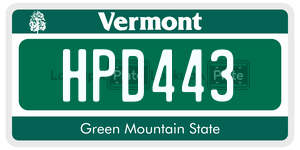 HPD443  license plate in VT