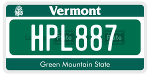HPL887  license plate in VT