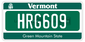 HRG609  license plate in VT
