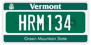 HRM134 license plate in Vermont