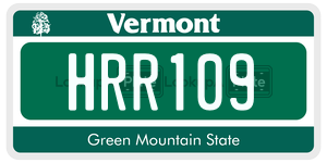 HRR109 license plate in Vermont