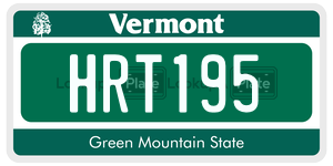 HRT195  license plate in VT