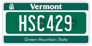 HSC429  license plate in VT