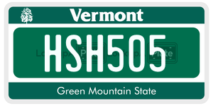 HSH505  license plate in VT