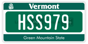 HSS979  license plate in VT