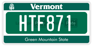 HTF871  license plate in VT